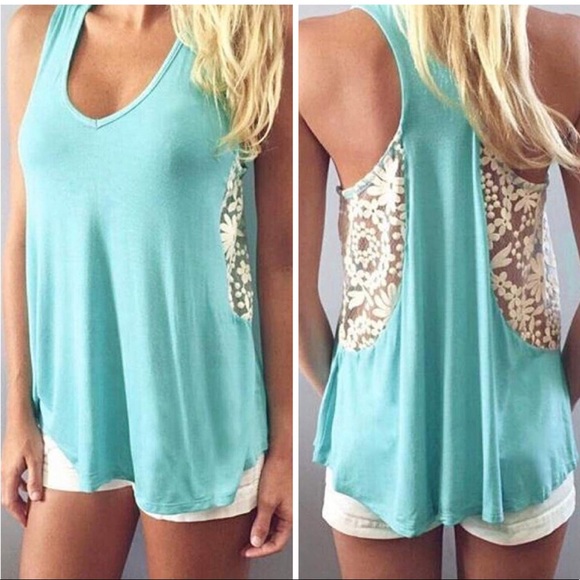 Casual Blue Racerback Tank - Picture 5 of 6